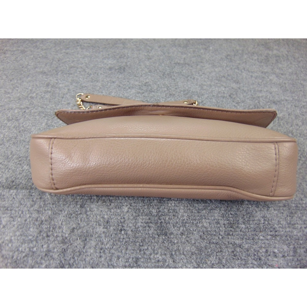 Michael Kors Fulton Large Flap Crossbody Bag Tan Pebbled Leather Chain - Picture 10 of 16